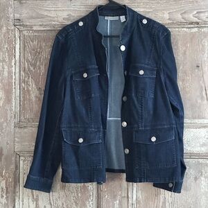 Chico's Dark Blue Military Jacket